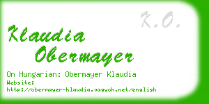 klaudia obermayer business card